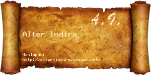Alter Indira névjegykártya